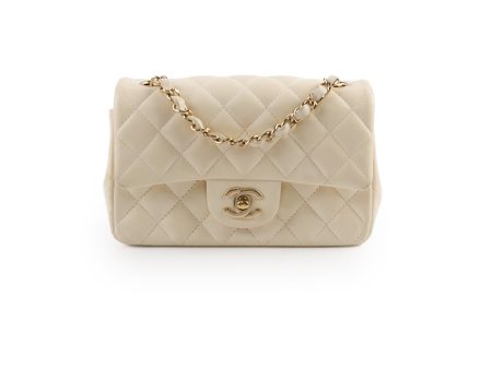 Chanel Mini Rectangular Cream Lambskin Crossbody- Microchipped Online now