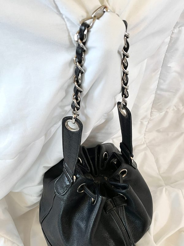 Chanel Caviar Chain Bucket Bag Cheap