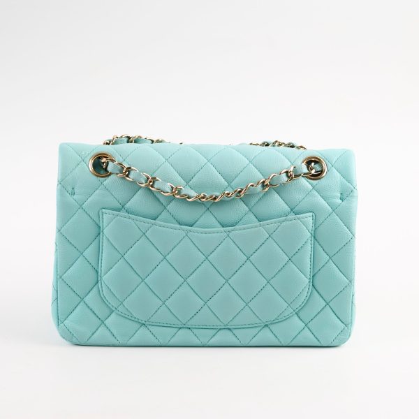 Chanel Small Classic Double Flap Bag Caviar Tiffany Blue 2019 Online Hot Sale