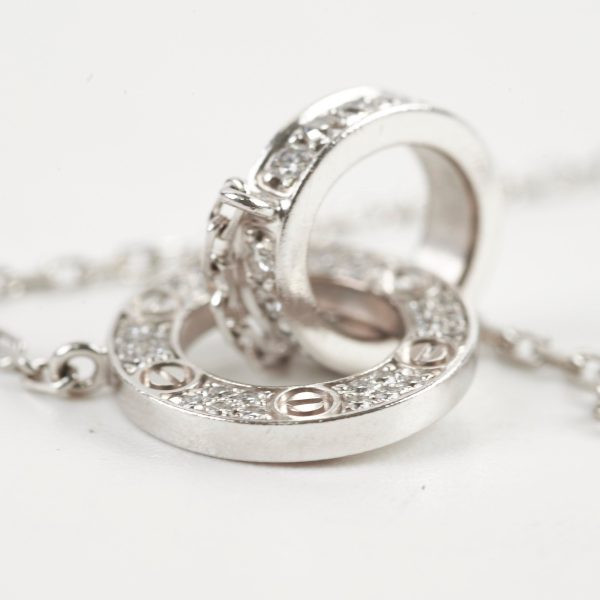 Cartier White Gold Love Necklace Diamonds For Discount