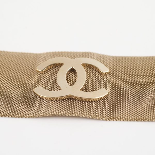 Chanel CC Logo Gold Cuff Bracelet 17cm on Sale