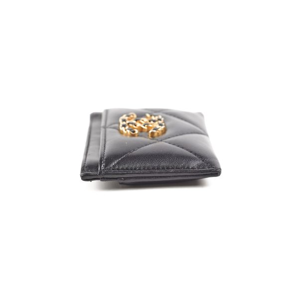 Chanel 19 Lambskin Cardholder Black Online Sale