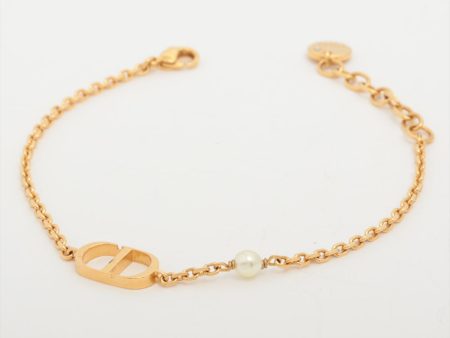 Christian Dior Petit CD Gold Pearl Bracelet Costume Jewellery Fashion