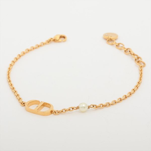 Christian Dior Petit CD Gold Pearl Bracelet Costume Jewellery Fashion