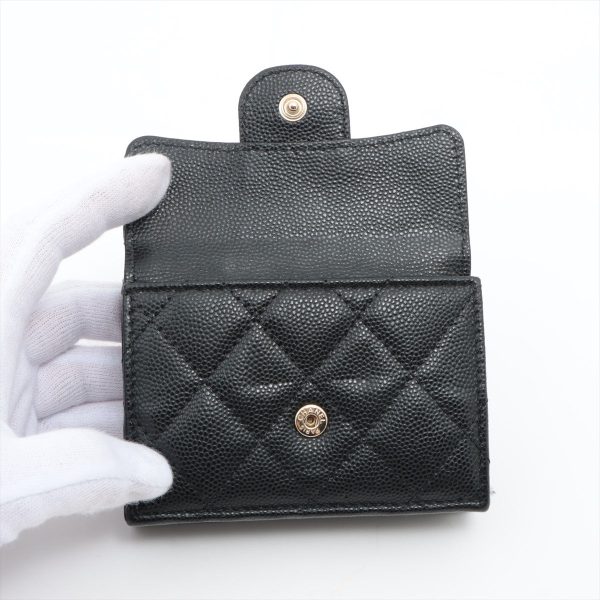 Chanel Compact Caviar Black Wallet - Microchipped Online Sale