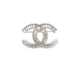 Chanel CC Logo Silver Brooch Costume Jewellery Discount