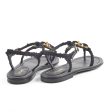 Chanel Tweed Interlocking CC Flat Sandal 37.5 Black Sale