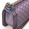 Chanel Small Boy Mermaid Purple Iridescent - Series 21 Cheap