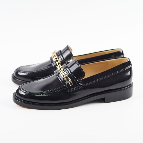 Chanel Patent Loafers Black Size 41C Sale