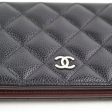 Chanel Fold Black Caviar Wallet Series 22 For Sale