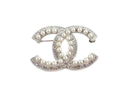 Chanel CC Pearl Brooch For Cheap