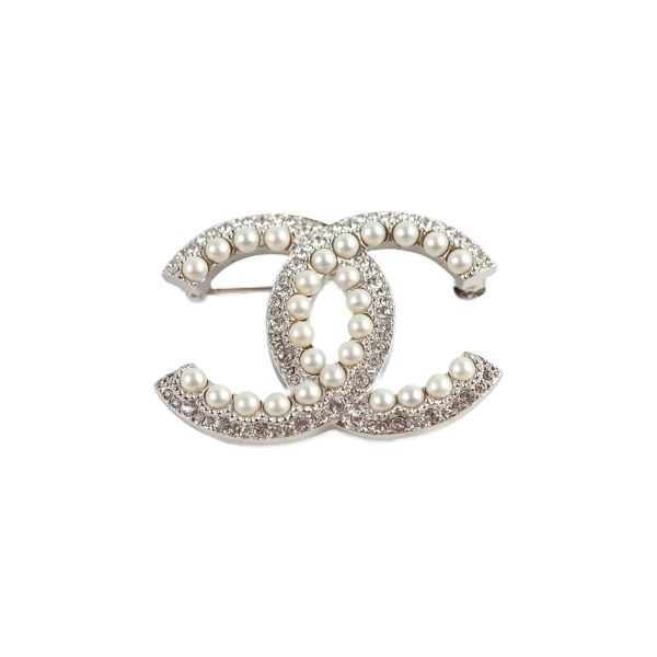 Chanel CC Pearl Brooch For Cheap