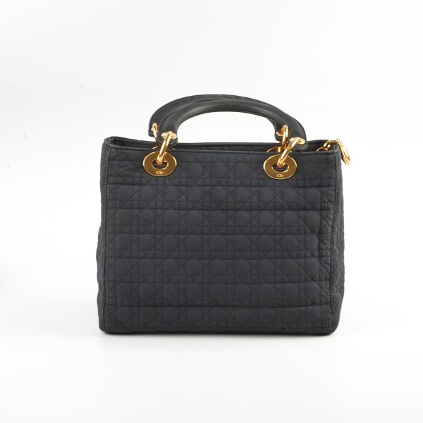 Christian Dior Lady Dior Medium Cannage Nylon Black Online now