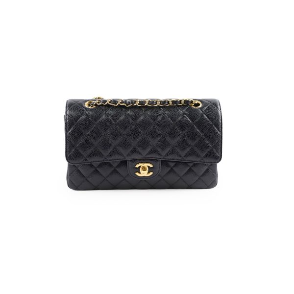 Chanel Medium Large Classic Double Flap Caviar Black 2021 Sale