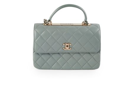 Chanel Large Trendy CC Top Handle Blue Green For Cheap