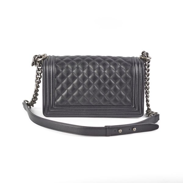 Chanel Old Medium Caviar Boy Black Microchip For Sale