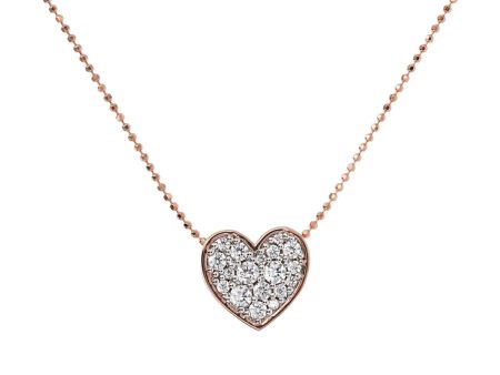 Bronzallure Golden Rose 18KT Plated Heart CZ Pendant For Sale