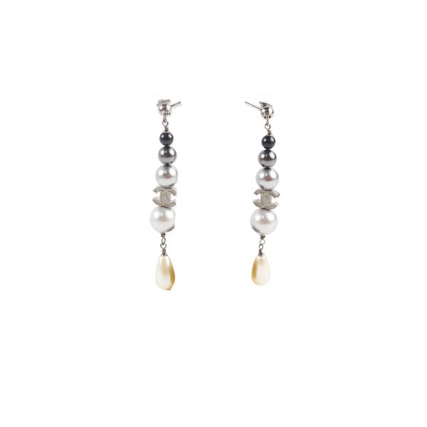 Chanel Pearl Drop Earrings Costume Jewellery Hot on Sale