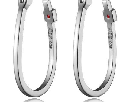 SS ELLE  TRINITY  RHODIUM PLATED 26X17MM OVAL HOOP Supply