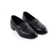 Chanel Leather Loafers Black Size 36C Cheap