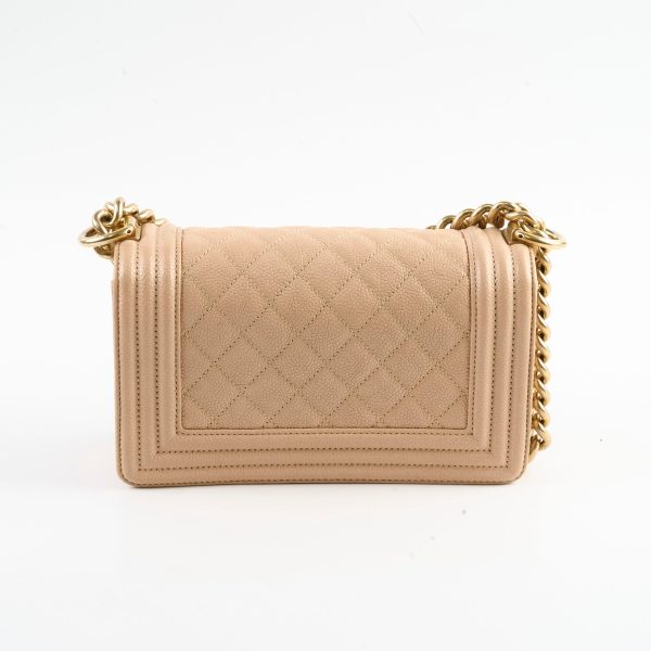 Chanel Small Boy Bag Caviar Beige For Discount