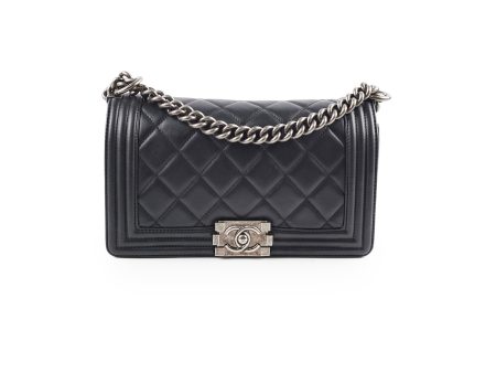 Chanel Old Medium Boy Black - Series 19 Hot on Sale