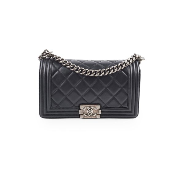 Chanel Old Medium Boy Black - Series 19 Hot on Sale