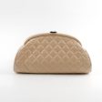 Chanel Mademoiselle Kiss Lock Timeless Clutch Beige Fashion