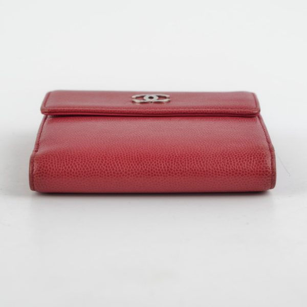 Chanel Fold Caviar Dark Pink Wallet For Discount