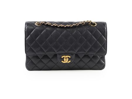 Chanel Medium Large Caviar Double Classic Flap Black For Sale