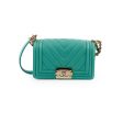 Chanel Chevron Caviar Turquoise Small Boy Bag Fashion