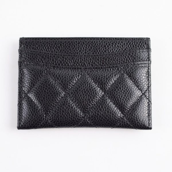 Chanel 5 Slot Caviar Black Cardholder - Series 29 For Discount