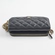 Chanel Double Side Phone Holder Caviar Cossbody Bag Black Microchipped Cheap