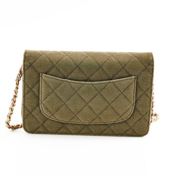 Chanel Wallet On Chain WOC Khaki Denim on Sale