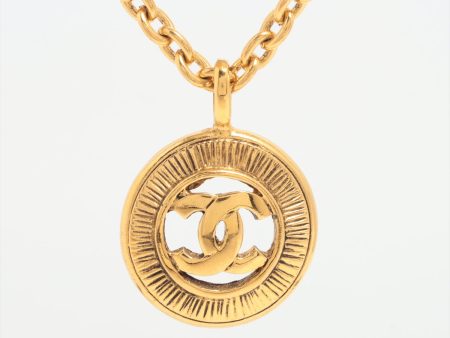 Chanel Circle Coco Logo Gold Necklace Costume Jewellery on Sale