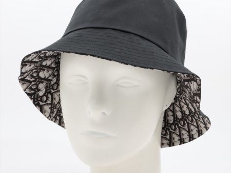 Dior Reversible Oblique Black Bucket Hat Size 57 Cheap