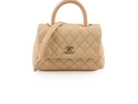 Chanel Coco Handle Small Beige Lizard Handle- Series 30 Hot on Sale