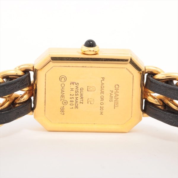 Chanel Première M Gold Black Face Watch Fashion