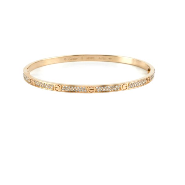 Cartier Small Model Love Pave Bracelet Yellow Gold 2021 Discount