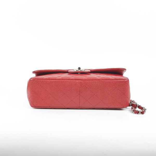 Chanel Classic Jumbo Single Flap Caviar Red - Series 12 Online now