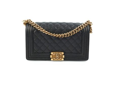 Chanel Old Medium Caviar Boy Black 20 Series Supply