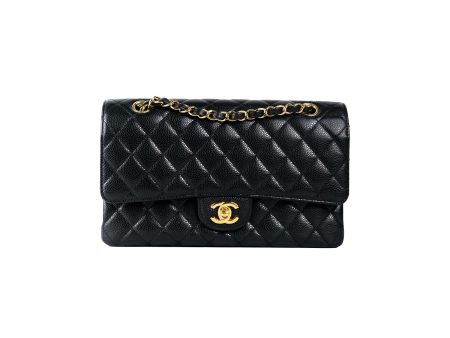 Chanel Medium M L Caviar Classic Flap Black 23 series on Sale