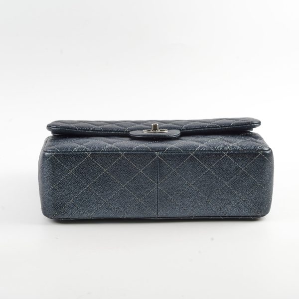 Chanel Classic Jumbo Flap Dark Blue Iridescent Caviar- Series 20 Cheap