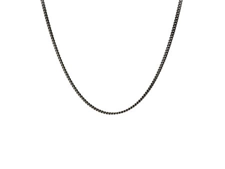 Pyrrha Fine Cable Chain Black 20  Hot on Sale