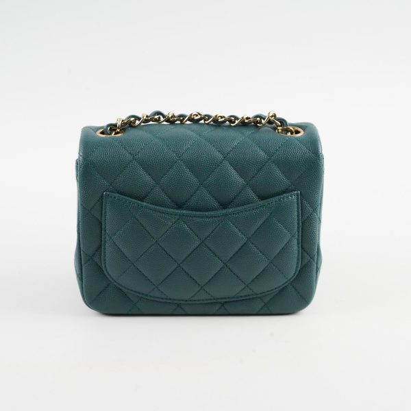 Chanel Caviar Mini Square Flap Turquoise Series 24 Sale