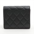 Chanel Black Lambskin Compact Wallet - Series 22 Supply