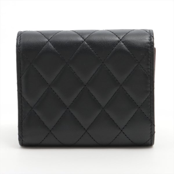 Chanel Black Lambskin Compact Wallet - Series 22 Supply