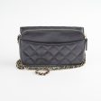 Chanel Double Side Phone Holder Caviar Cossbody Bag Black Microchipped Cheap