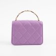 Chanel Detailed Top Handle Flap Mini Clutch with Chain Purple 32 Series For Sale