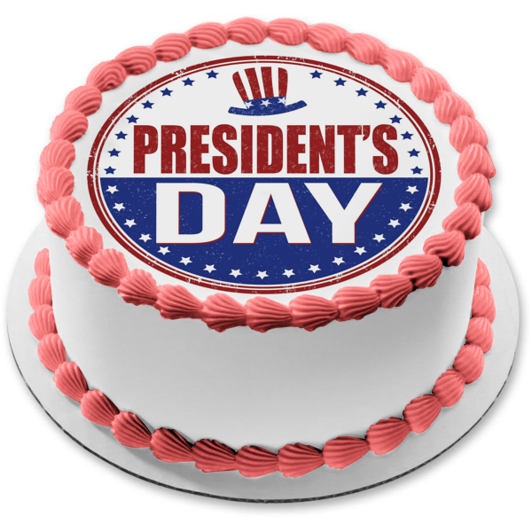 Happy President s Day American Flag Hat Edible Cake Topper Image ABPID57025 on Sale